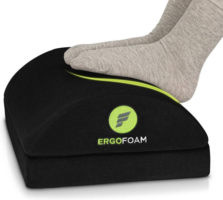 Verstelbare Voetensteun voor Onder Bureau Extra Hoogte Grote Premium Fluwelen Schuim Voetsteun Kantoor Meest Ergonomische Voetenbank Ter Wereld Voor Rug- Lenden- Kniepijn (Zwart)