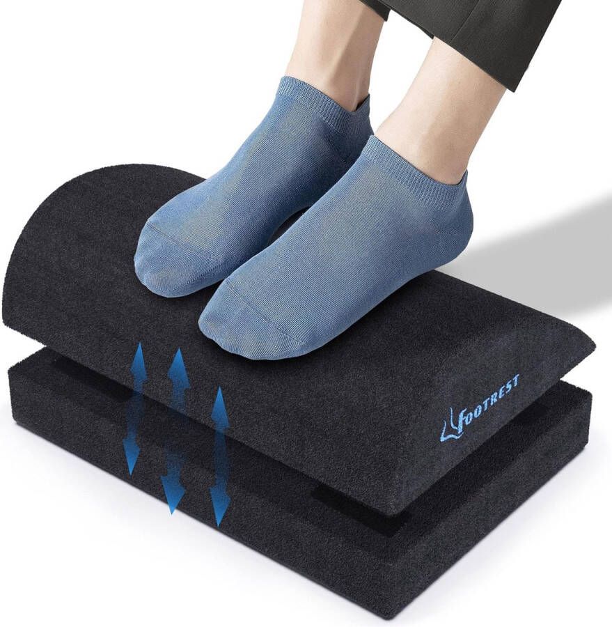 Verstelbare voetsteun onder het bureau ergonomisch voetsteunkussen met magische tape voor optionele hoogte traagschuim en antislipbasis voor thuis kantoor vliegtuig reizen