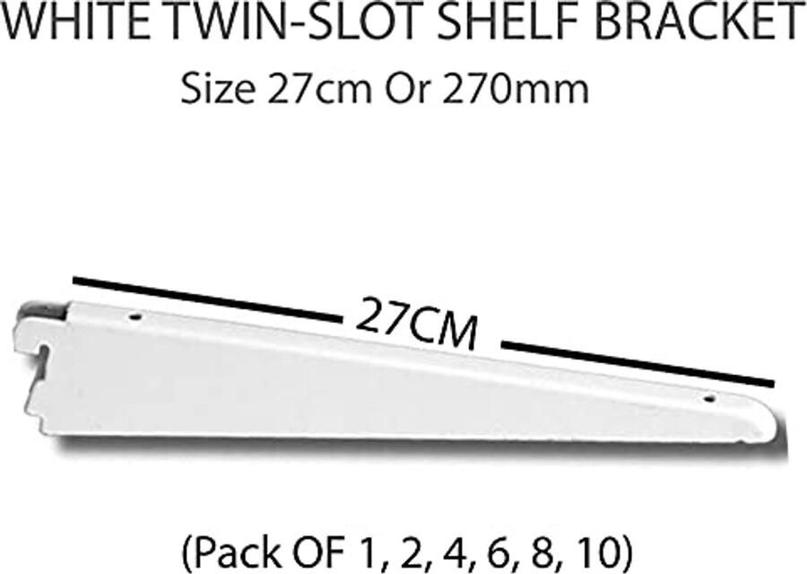 Verstelbare Wandplank Rekken Set van 10 Dubbele Sleuf in Wit of Chroom