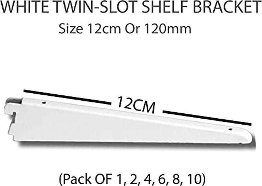 Verstelbare Wandplank Staanders met Beugels Dubbele Sleuf Rekken Set van 10 (Wit Chroom)