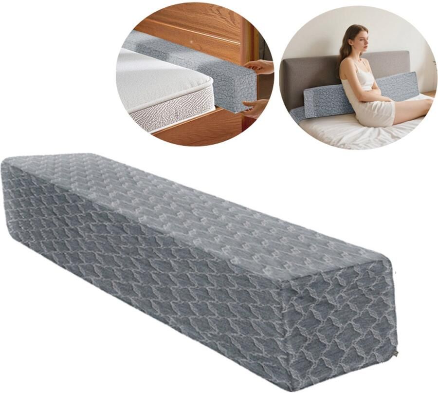 Verstelbare wigkussen voor in bed Grijs hoofdeindekussen met hoge dichtheid bedopeningvuller voor eenpersoons machinewasbaar zachte vulling voor matras en hoofdeinde rugleuningen rugkussen voor in bed kussen voor rechtop in bed zitten