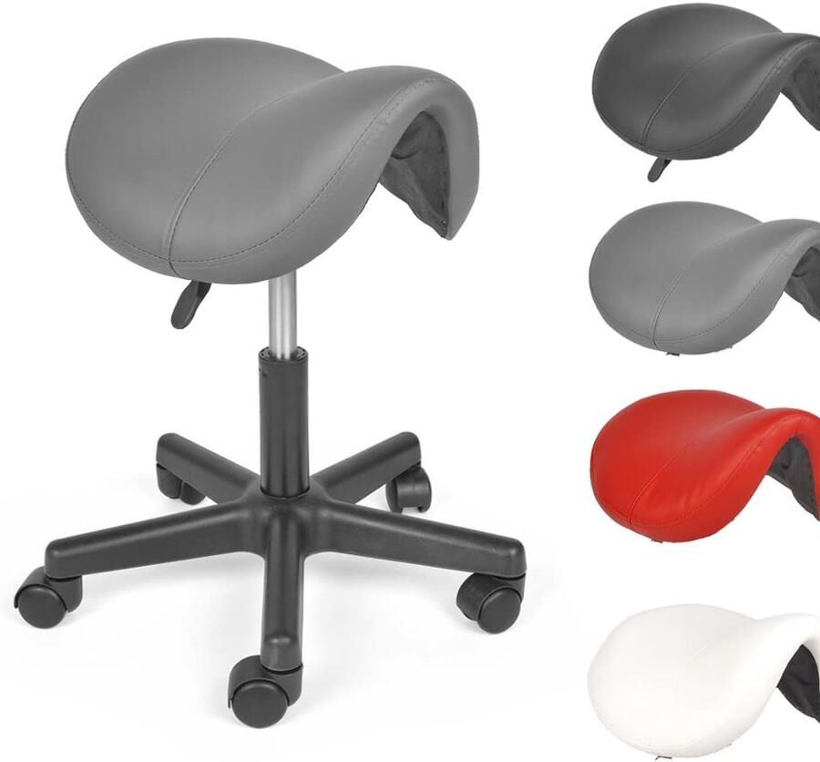 Verstelbare zadelkruk comfortabel en multifunctioneel 1 stuk zwart kunstleer