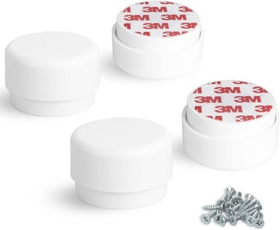 Verstelbare zelfklevende meubelpoten Set van 4 rond wit Ø 55 mm hoogte 23-35 mm