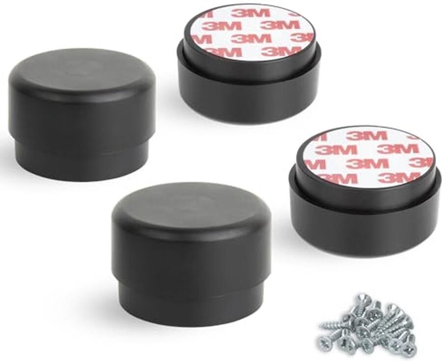Verstelbare Zelfklevende Meubelpoten Set van 4 Rond Zwart 55 mm Hoogte 23-35 mm