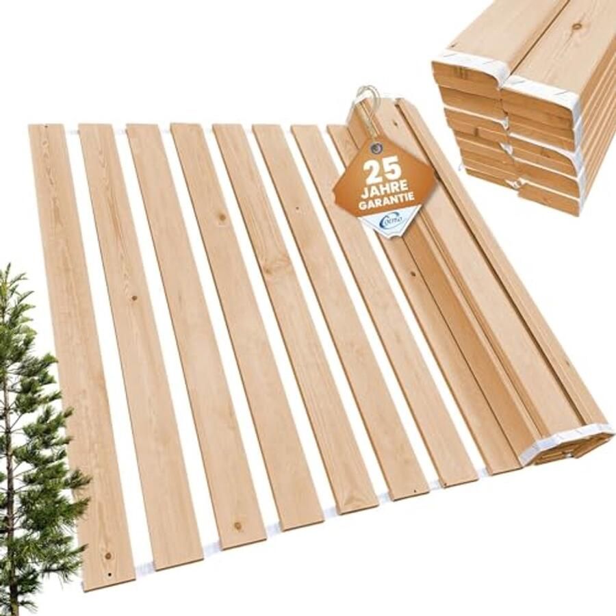 Versterkt Lattenbodem 70 x 200 cm 21 Latten Tot 250 kg Laadvermogen Lattenbodem voor Eenpersoons- en Tweepersoonsbedden