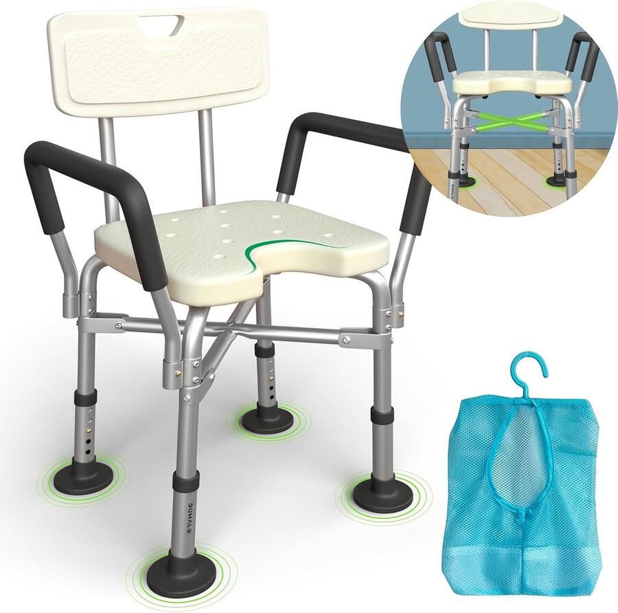Versterkte douchestoel voor ouderen Veilig en ergonomisch 1 stuk Aluminium