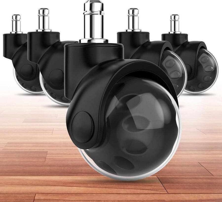 Vervangende bureaustoelwielen heavy duty wielen 11 x 22 mm voor harde vloeren pak van 5 super stil geen krassen