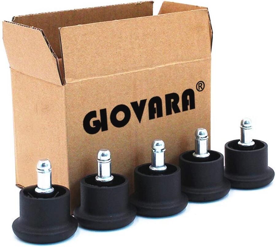 Vervangende glijwielen voor bureaustoelen Set van 5 50 mm diameter en 11 mm x 22 mm stuurpen - Foto 2