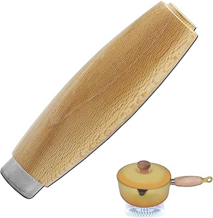 Vervangende handgrepen voor pannen met roestvrijstalen huls – Comfortabel houten handvat