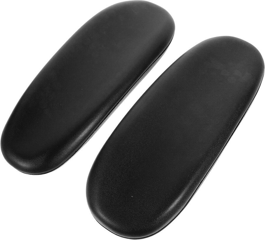 Vervangende Pads voor Bureaustoel Armsteun Set van 2 PU Lederen Kussens Zwart Antislip Onderkant Voor Kantoor en Thuisstoffen Elleboogontlasting Comfortabel