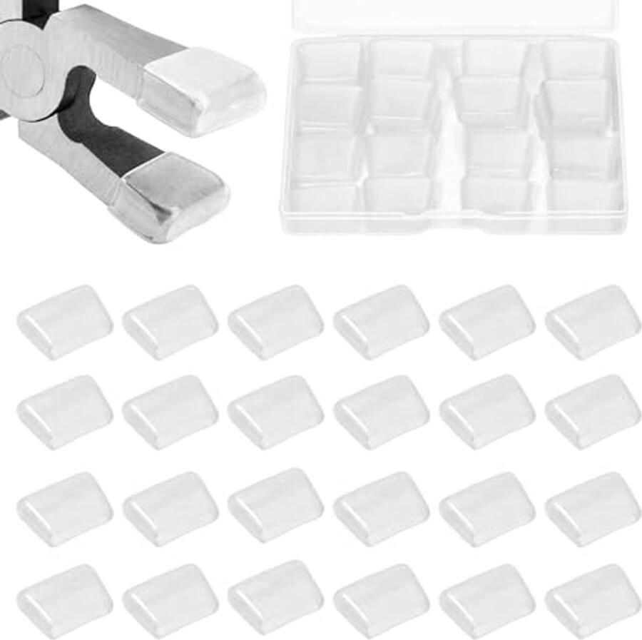 Vervangende rubberen tips kit voor standaard glazen klemmen 24 stuks voor gebogen bekken en sleutelhanger hardware