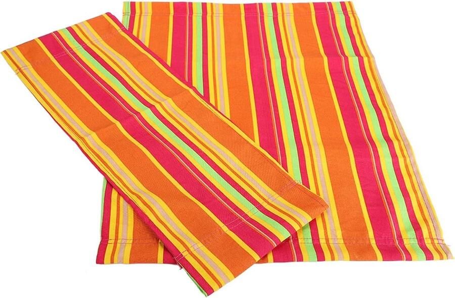 Vervangende stoelhoes voor directeurstoel 2-delig linnen zitting en rugleuning canvas houten stok Colorful