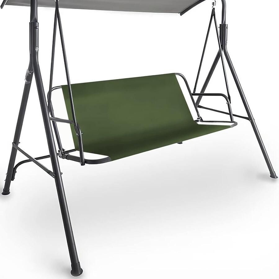 Vervanging schommelstoelhoes Heavy Duty 600D Oxford stof tuinschommelstoelhoes buiten universeel geschikt 3-zits schommelstoel 113x47x47cm groen