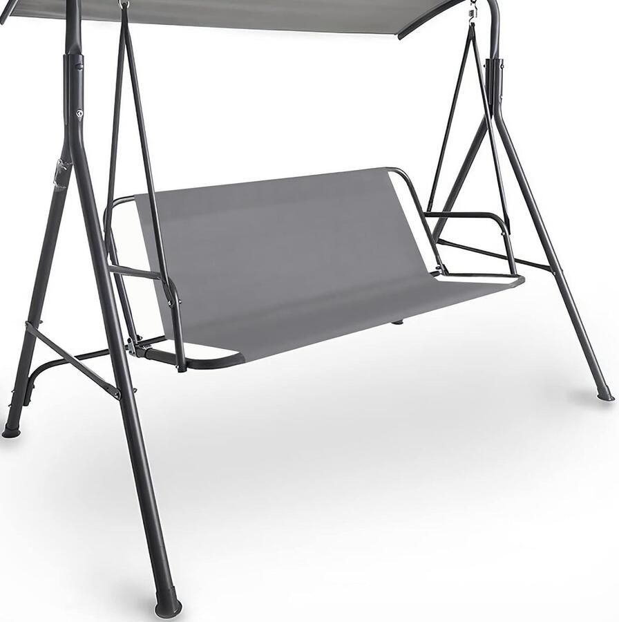 Vervanging Schommelstoelhoes Heavy Duty 600D Oxford Stof Tuinschommelstoelhoes Outdoor Universeel Geschikt voor 3-zits Schommelstoel 138x48x48cm Grijs