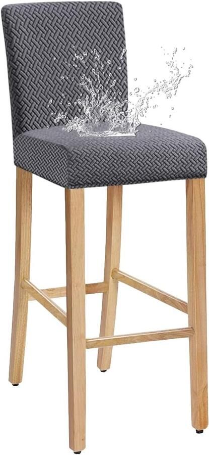 Verwijderbare Stoel Slipcover Stretch Set van 2 Donkergrijs