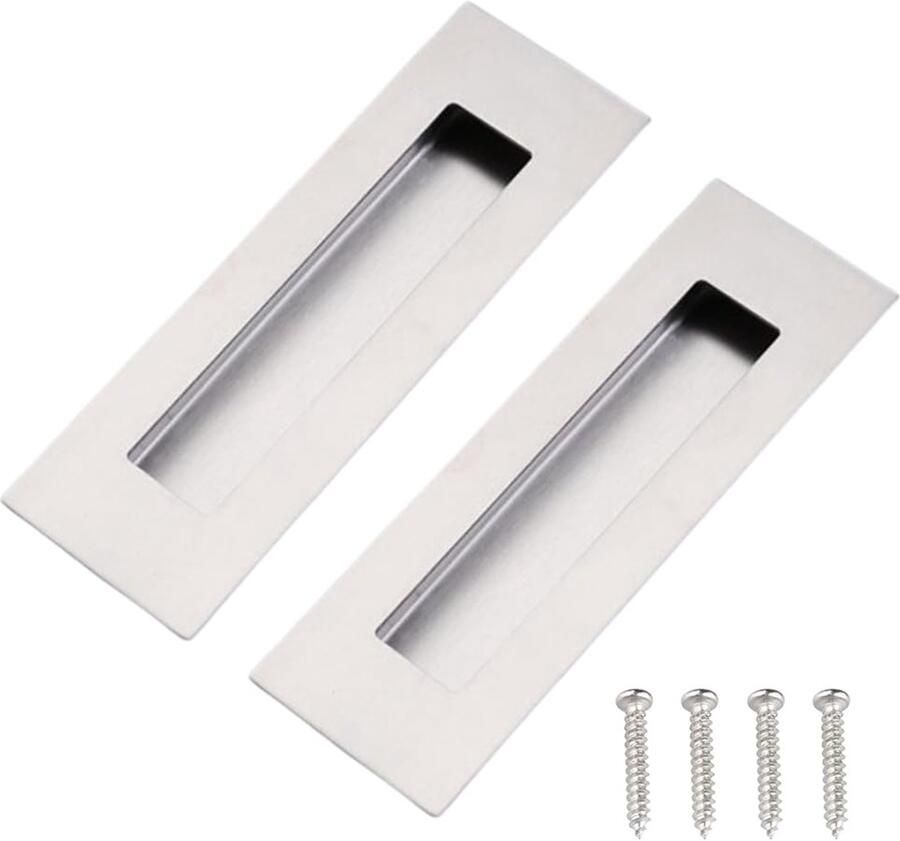 Verzonken greepschelp roestvrij staal set van 2 zilver