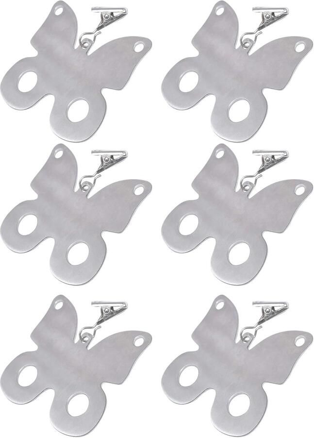 Verzwaarde clips voor buitengordijnen waterdicht zware roestvrijstalen clip verpakking van 6 ideaal voor buffetten feesten en diners tijdens de feestdagen (vlinder)