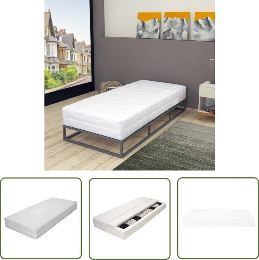 The Living Store 7 Zone Pocketvering Matras 90 x 200 x 20 cm D25 Pocketvering Matras 7 Zone Matras Slaapcomfort Drukverlichting Ergonomisch Matras - Foto 2