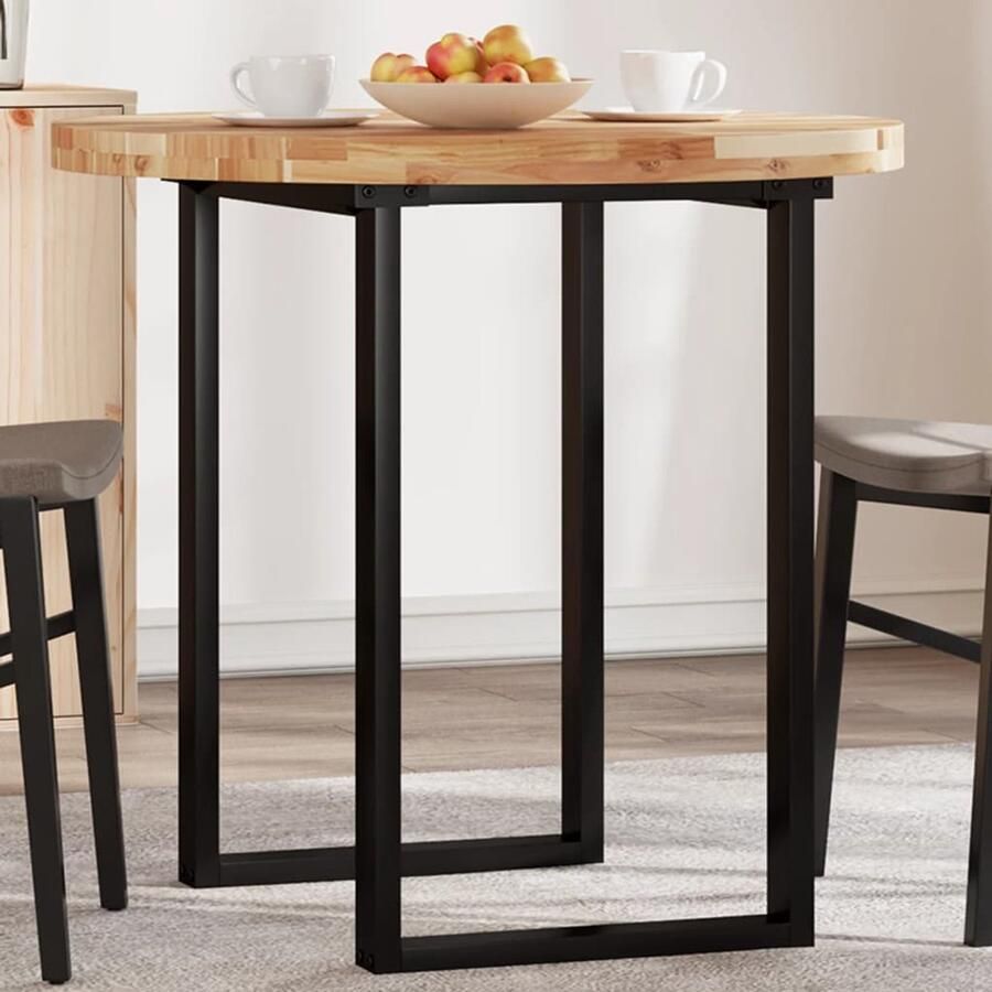 The Living Store Acaciahouten Bureaublad 80 x 4 cm Duurzaam massief hout Bureau Blad Acacia Hout Ronde Tafel Eetkamertafel Bistrotafel