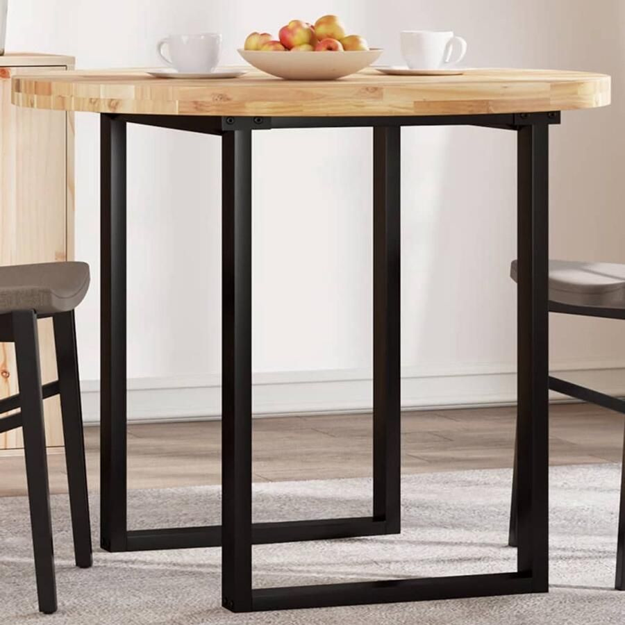 The Living Store Acaciahouten Bureaublad á 90 x 4 cm Onbehandeld Bureau Blad Acacia Hout Tafelblad Rond Tafelblad Eetkamerstoel