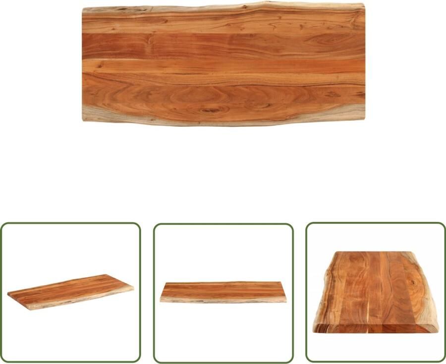 VidaXL Tafelblad rechthoekig natuurlijke rand 140x60x2 5 cm acaciahout Houten Tafelblad Acacia Hout Rechte Tafel Salontafel Eettafel