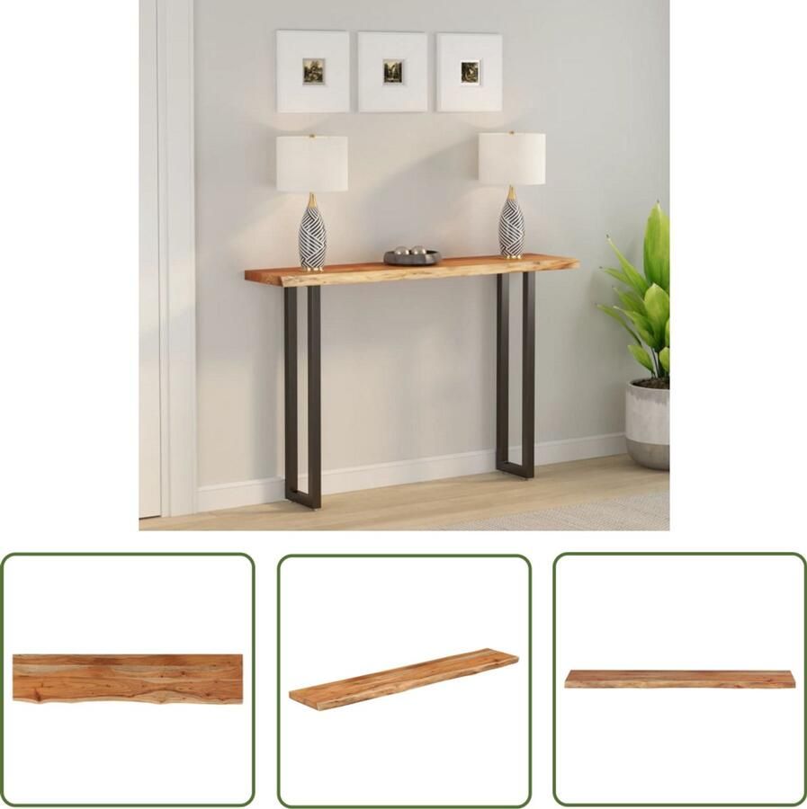 The Living Store Tafelblad rechthoekig natuurlijke rand 180x30x3 8 cm acaciahout Houten Tafelblad Acacia Hout Tafelblad Vervangen Bartafel Blad Salontafel Blad