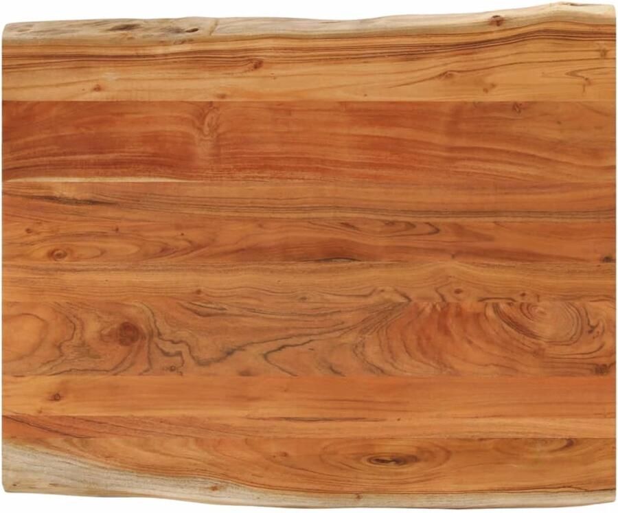 The Living Store Tafelblad rechthoekig natuurlijke rand 90x80x3 8 cm acaciahout Houten Tafelblad Acacia Hout Tafelblad Vervangen Natuurrand Vintage Tafel - Foto 2