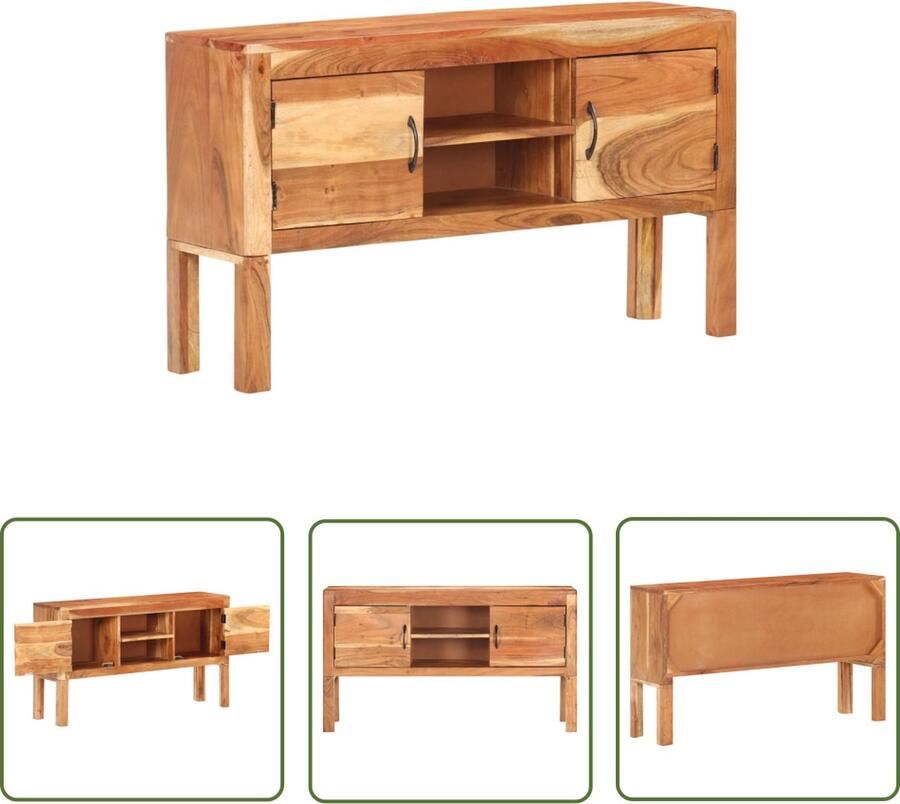 The Living Store Dressoir 116x30x66 cm massief acaciahout Dressoir Acacia Houten Dressoir Vintage Dressoir Landelijk Dressoir Opberg Kast