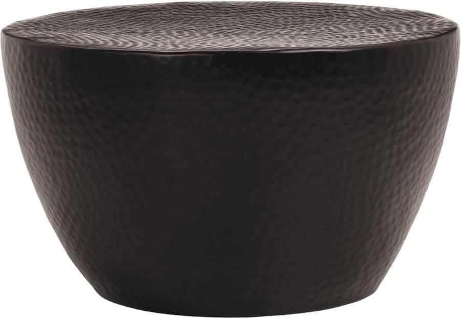 The Living Store Salontafel Ø 50x30 cm gehamerd aluminium zwart Salontafel Aluminum Tafellamp Bijzettafel Koffietafel Industriële Salontafel