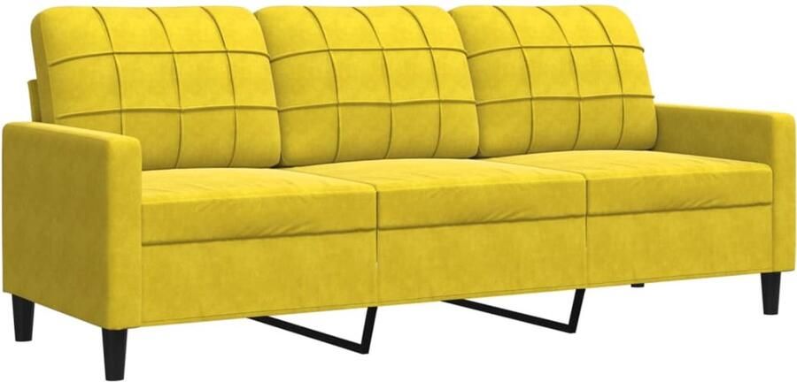 VidaXL Driezitsbank Fluweel Geel 180 cm Drie Zitsbank Fluweel Bank Gele Bank Banks Kopen Lounge Meubels