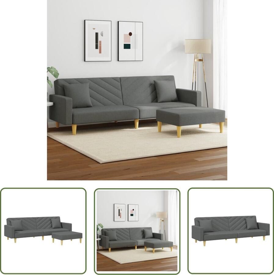 The Living Store Bedbank Donkergrijs Stof 220 x 100 x 52 cm Verstelbare Rugleuning Slaapbank Bank Met Slaapplek Donkere Meubels Grijze Bank Woonkamerbank