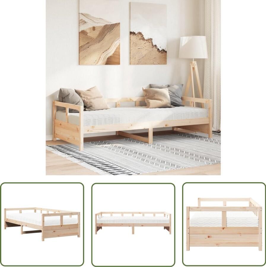 VidaXL Slaapbank met matras 90x190 cm massief grenenhout Slaapbank Banken Tweepersoonsbed Stapelbaar Bed Houten Bed