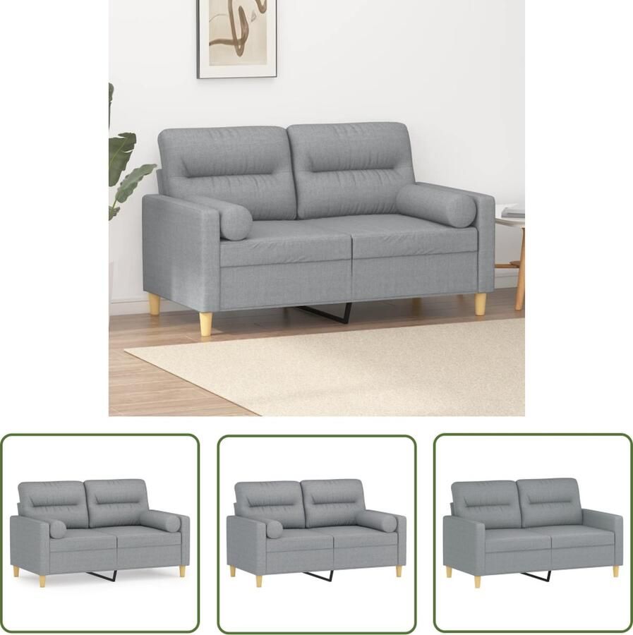 The Living Store 2-zitsbank met duurzame stof lichtgrijs 138 x 77 x 80 cm comfortabel Tweezitsbank Banks Kopen Stoffen Bank Grijze Bank Lounge Meubilair