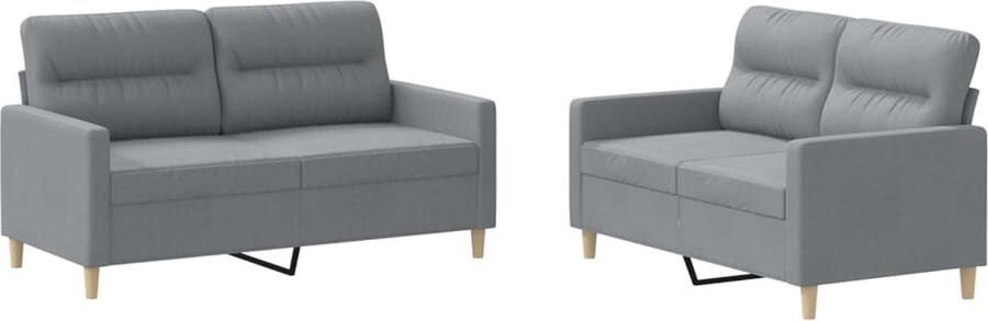 The Living Store Loungeset 2-zitsbank Lichtgrijs 138 x 77 x 80 cm Duurzame stof Loungebank Tuinset Loungemeubel Buitenshuis Meubilair Tuinlounge - Foto 2