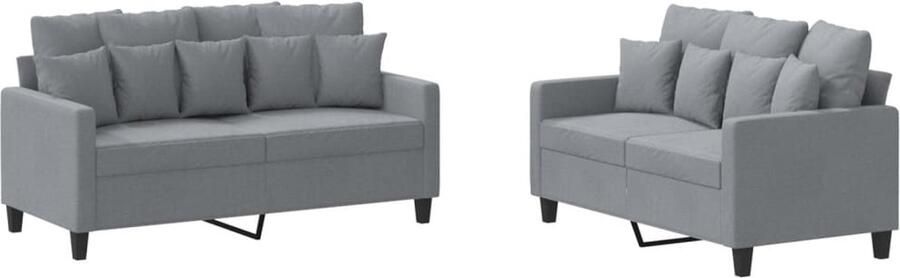 The Living Store Loungeset 2-zitsbank Lichtgrijs 120 cm Duurzame stof Loungeset Bankstel Tuinset Loungemeubel Buitenshuis Meubilair