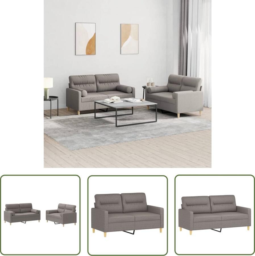 The Living Store Loungeset Comfort Bankstel 158 x 77 x 80 cm Taupe Loungeset Bankstel Buitenmeubel Loungehoek Taupecleur