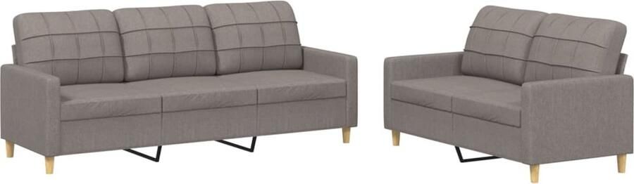 The Living Store Loungeset taupe 2- en 3-zitsbank dik gevoerde zitting ademende en duurzame stof stevig frame opvallend ontwerp Loungeset Bankstel Tuinmeubel Buitenleven Lounge Set