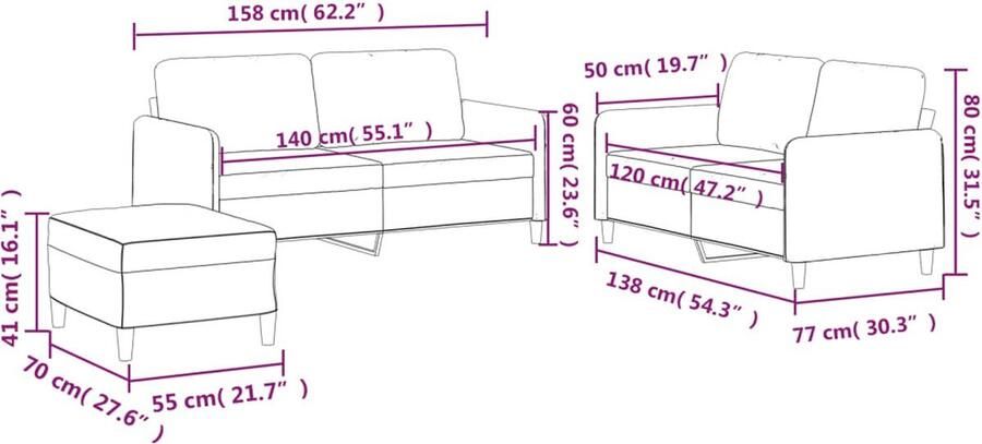 The Living Store 4-delige Loungeset met kussens stof bruin Loungebank Bankstellen Tuinmeubel Lounge Set Relaxstoel