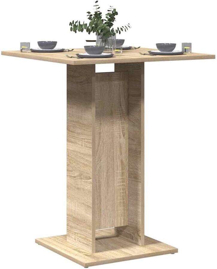 The Living Store Bistrotafel Sonoma eiken 60 x 60 x 75 cm Duurzaam en eenvoudig te monteren Bistrotafel Bartafel Eetkamerstoel Buitenmeubel Terrasmeubel - Foto 4