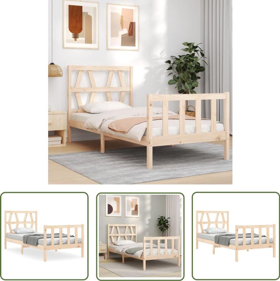 VidaXL Bed Frame 100x200 Massief Grenenhout Bed Frame Bedframe zonder matras massief grenenhout 100x200 cm Houten Bed Frame Bruine Bed Frame King Size Bed Frame