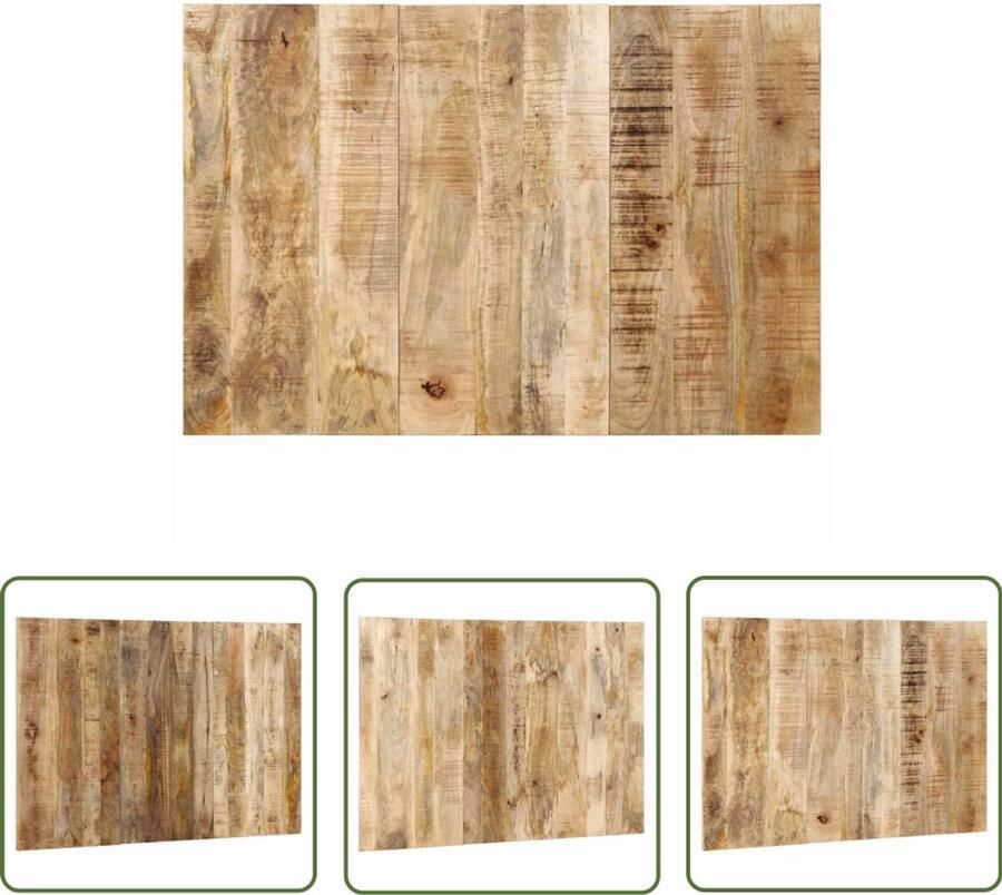 The Living Store Hoofdbord 120 cm massief ruw mangohout Hoofdbord Beddecoratie Mangohout Industrieel Design Landelijk Interieur
