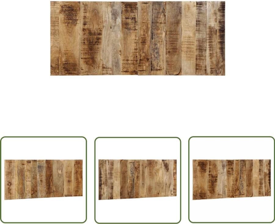 The Living Store Hoofdbord 120 cm massief ruw mangohout Hoofdbord Beddecoratie Mangohout Industrieel Rustiek