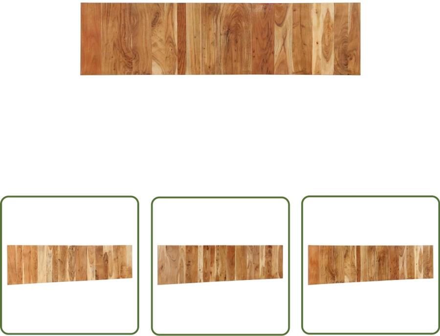 The Living Store Hoofdbord 200 cm massief acaciahout Hoofdbord Beddecoratie Houten Hoofdbord Acacia Hout Industrieel Design