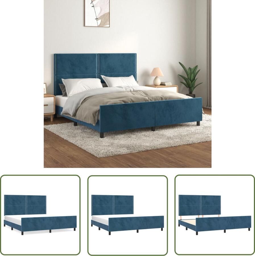 The Living Store Bedframe 203 x 166 x 118 128 cm Zacht fluweel Verstelbare hoogte Ondersteunende poten Multiplex lattenbodem Comfortabele ondersteuning Fluwelen Bed Bedframe Hoofdbord Tweepersoonsbed Donkere Kleuren