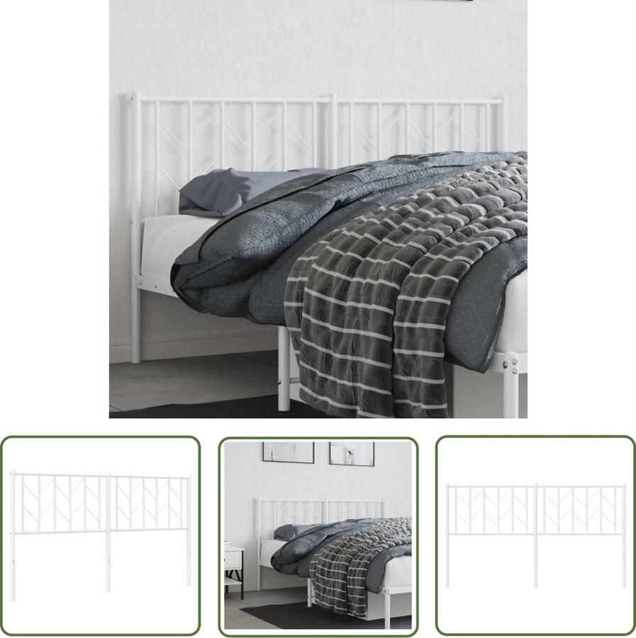 The Living Store Bedhoofdeinde Robuust staal 156 x 4 x 90 cm Wit Hoofd Bord Bedhoofdeinde Staal Hoofdbord Wit Hoofdbord Slaapkamersdecoratie