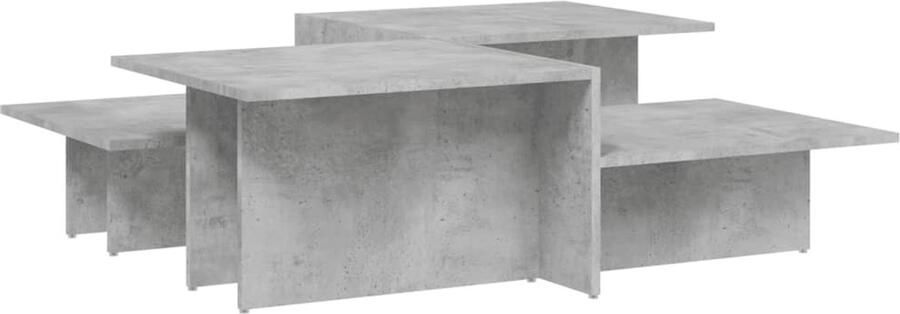 The Living Store Salontafels Betongrijs 111.5x50x33 cm Bewerkt hout Trendy design Salontafel Beton Grijs Houten Salontafel Modern Meubilair Trendige Salontafel