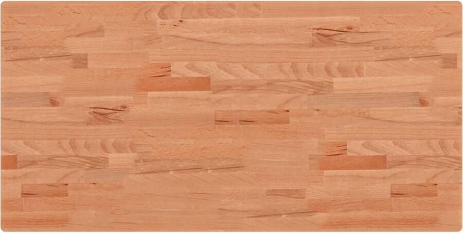 The Living Store Houten Tafelblad Beukenhout 100 x 50 x 2.5 cm Rechthoekig Houten Tafelblad Beukenhout Tafelblad Vervangen Bartafel Blad Bijzettafel Blad
