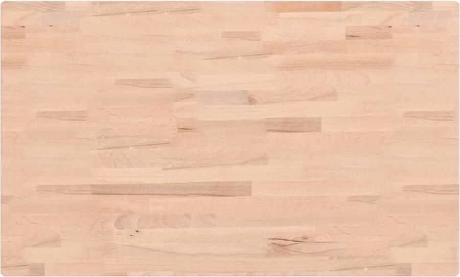 The Living Store Houten tafelblad Beukenhout 100 x 60 x 4 cm Rechthoekig Houten Tafelblad Beukenhout Tafelblad Vervangen Salontafel Bartafel