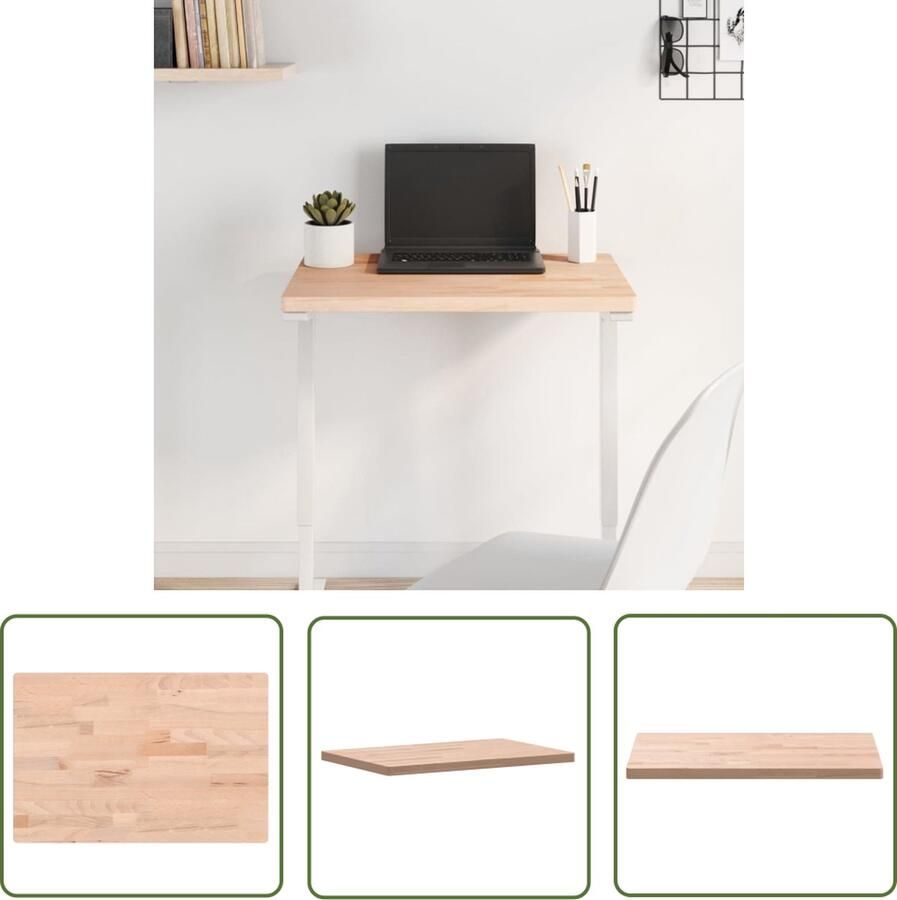 VidaXL Beukenhout Tafelblad Houten Tafelblad rechthoekig 60x40x2 5 cm massief beukenhout Tafelblad Vervangen Bijzettafel Blad Bartafel Blad
