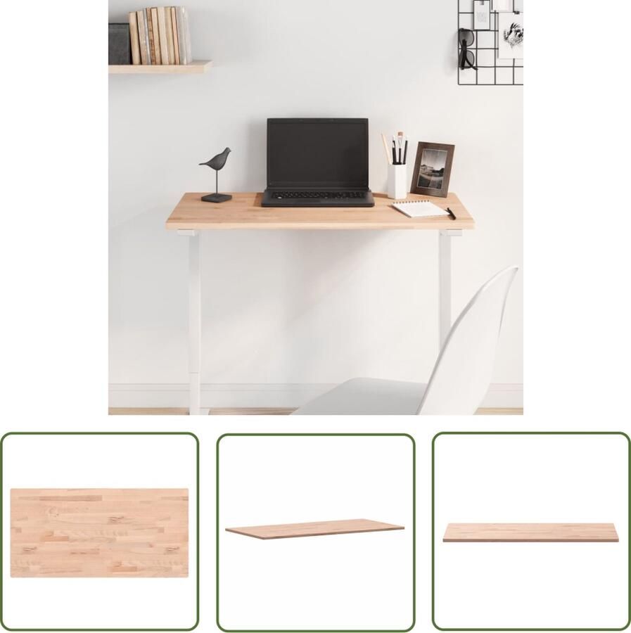 The Living Store Tafelblad rechthoekig 80x40x1 5 cm massief beukenhout Houten Tafelblad Beukenhout Tafelblad Vervangen Salontafel Bartafel